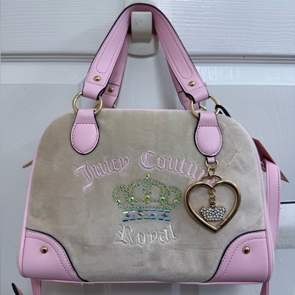 NWT Juicy Couture Juicy Kingdom Bowler in Sandstone and Pink - Picture 1 of 5